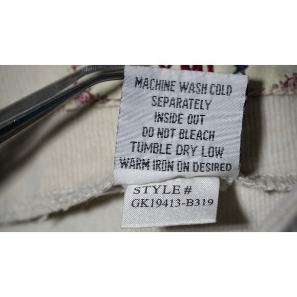 Y2K YMI Mini Skirt Womens Girls Size 14 Cream Corduroy Tiered Raw Edge - Picture 4 of 7